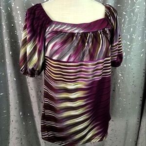 Beautiful Multi-Color Satiny Blouse, Small